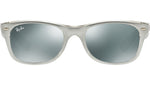 New Wayfarer RB2132 614440 top brushed silver on transp