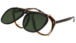 GG0128S beige tortoise and clear+green