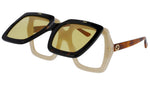 GG0088S beige tortoise and yellow