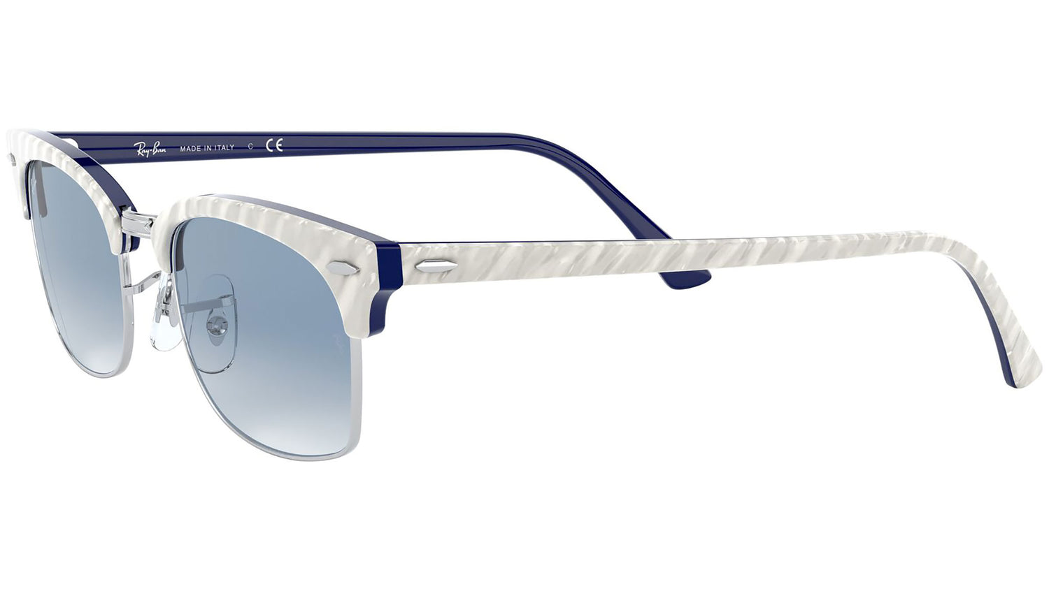 Clubmaster Square RB3916 13113F light grey wrinkled on blue