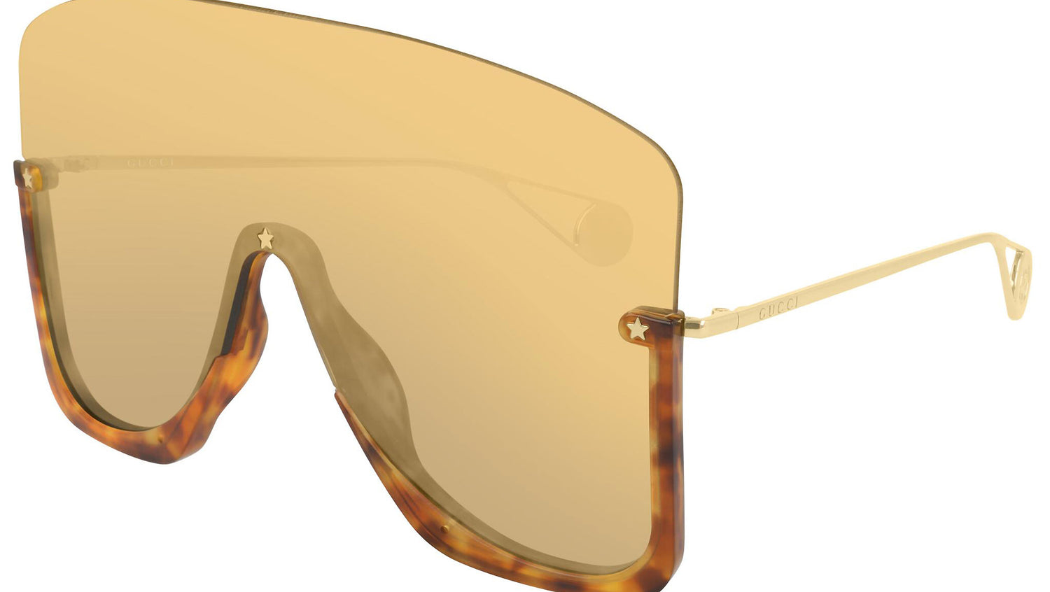 GG0540S shiny tortoise and yellow + bronze mask