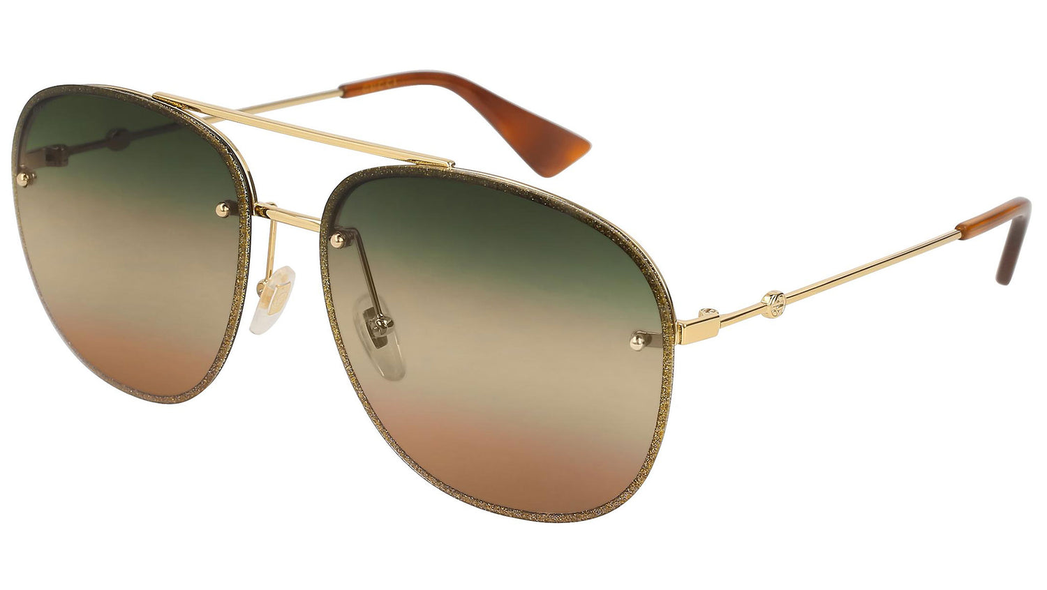 GG0227S shiny gold and triple green/yellow/nude