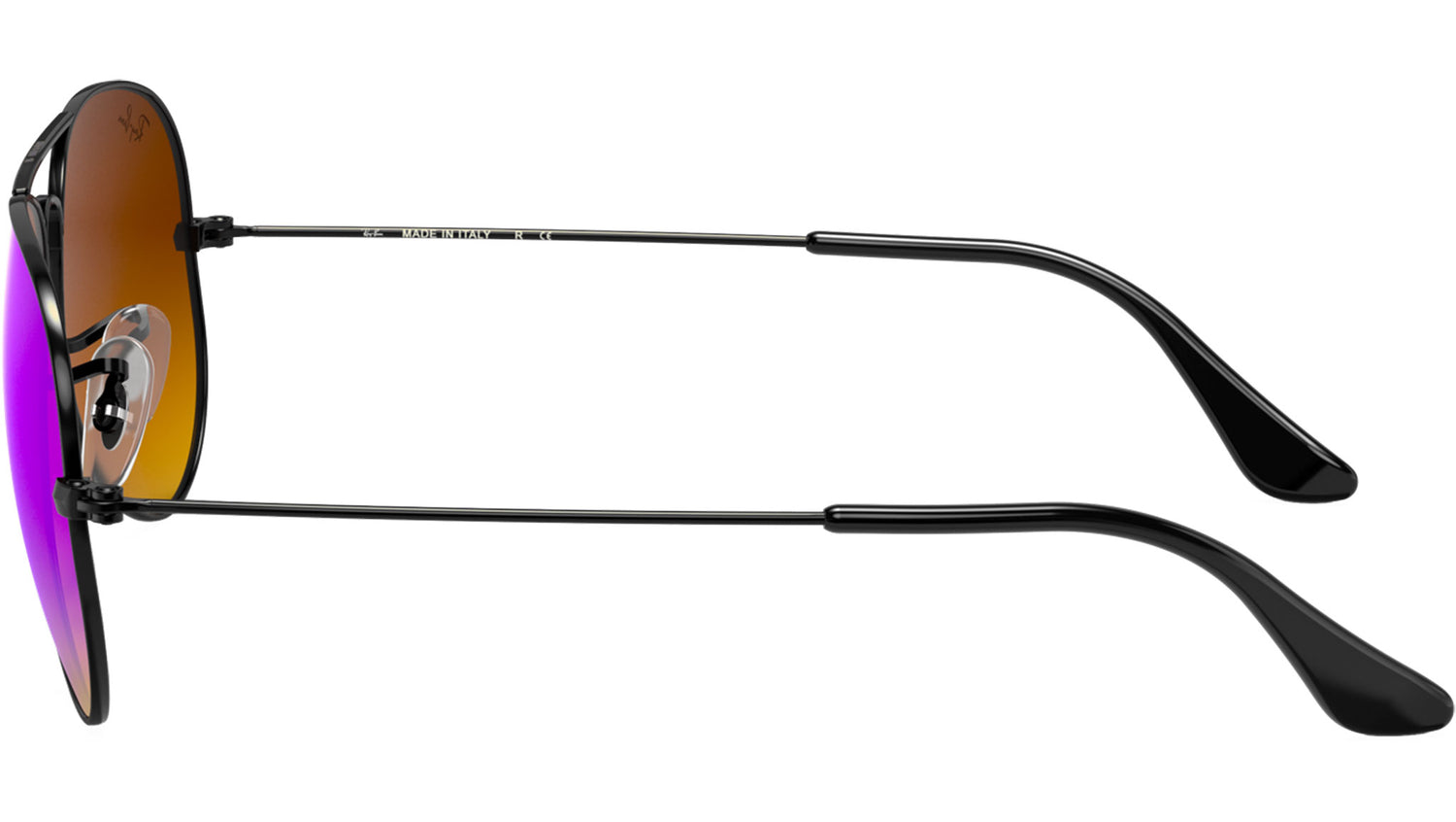 Aviator Flash Lenses Gradient RB3025 002/40 Black Blue Flash