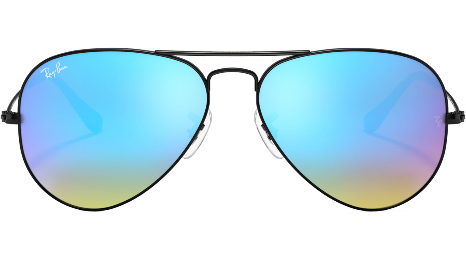Aviator Flash Lenses Gradient RB3025 002/40 Black Blue Flash