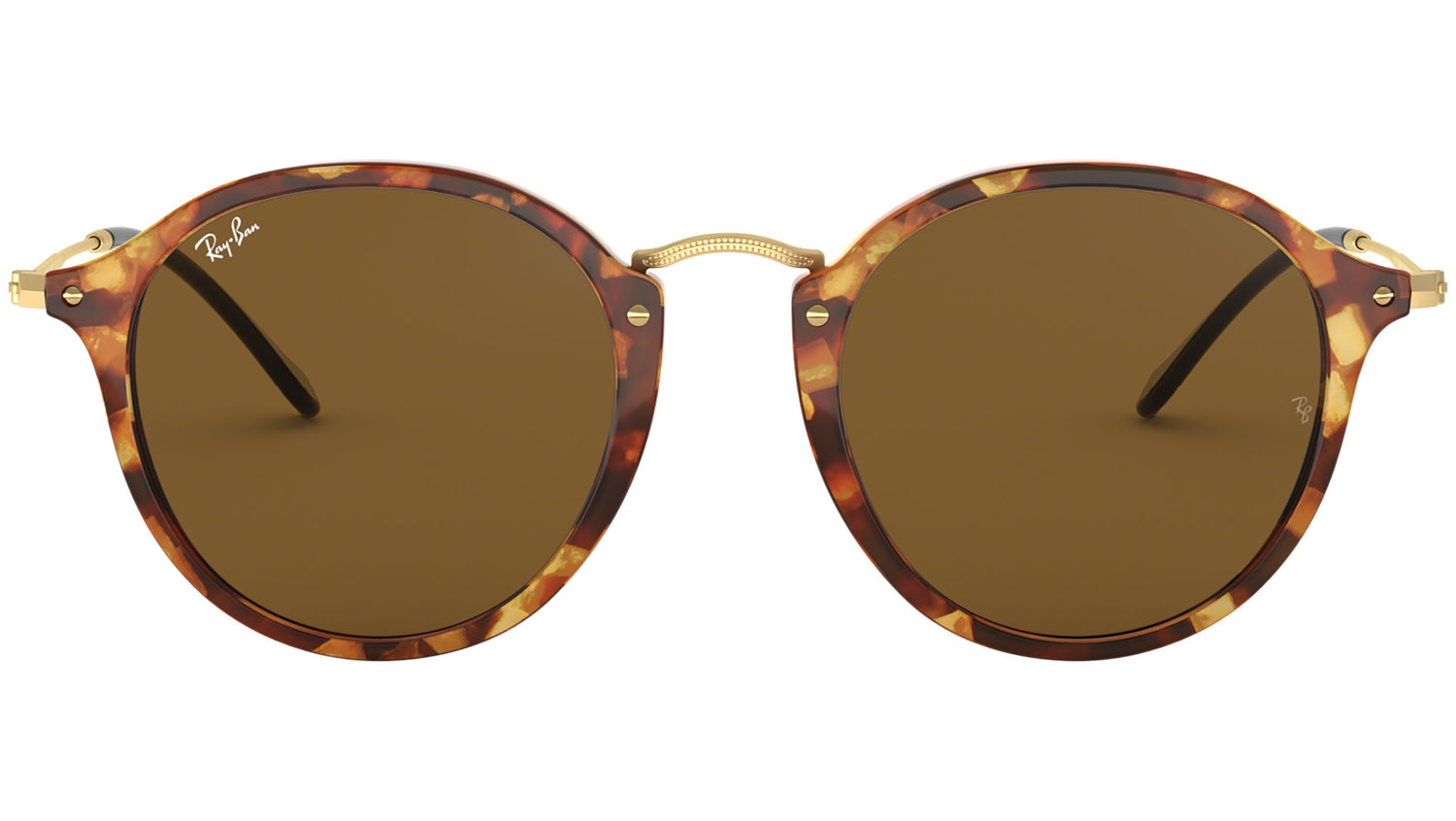 Round Fleck RB2447 polished tortoise