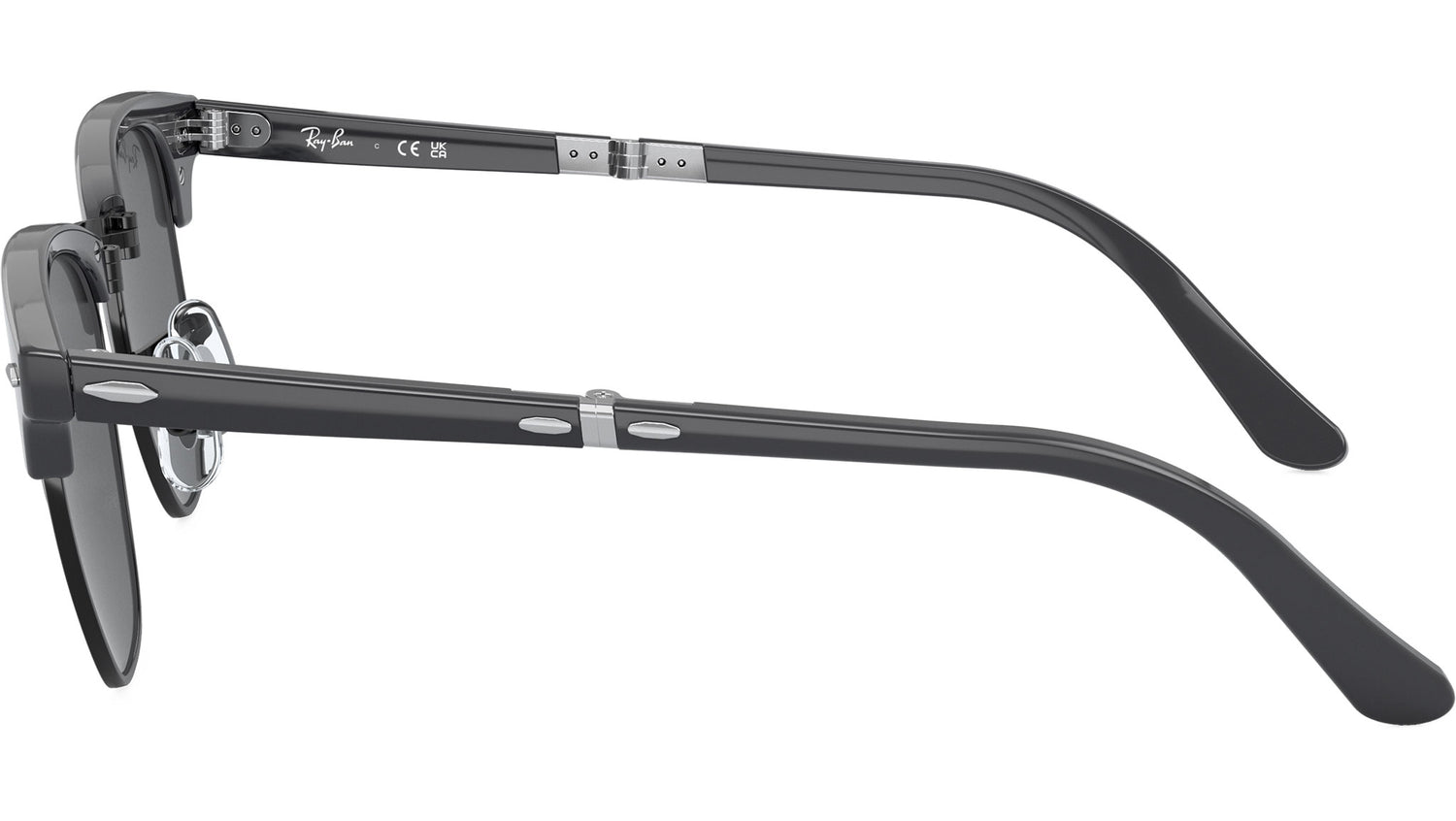 Clubmaster Folding RB2176 1367B1 grey on black