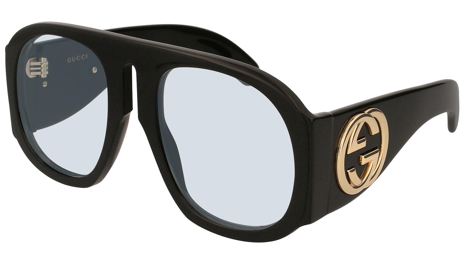GG0152S shiny black and light azure