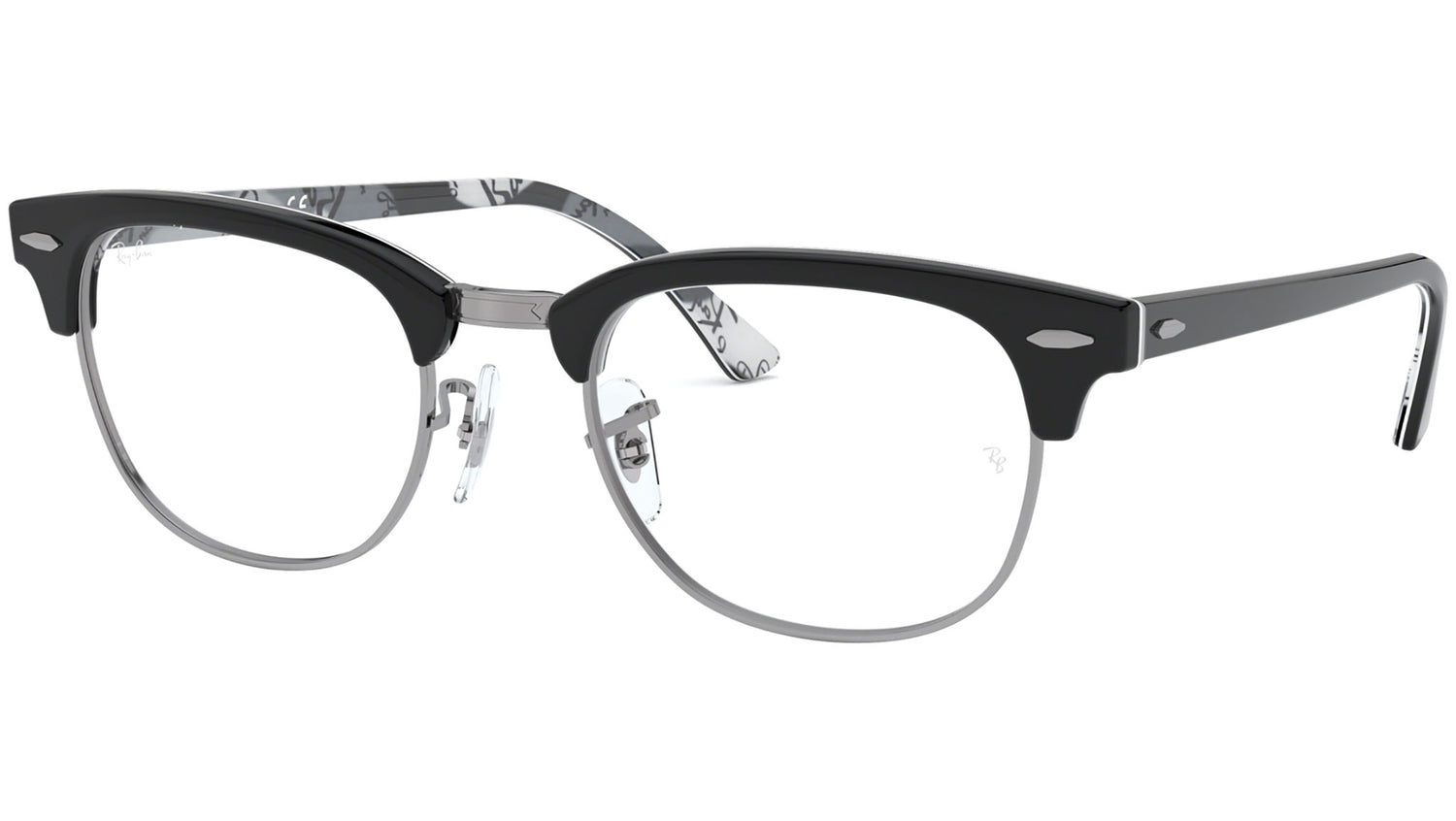 Clubmaster RB5154 black on camuflage texture