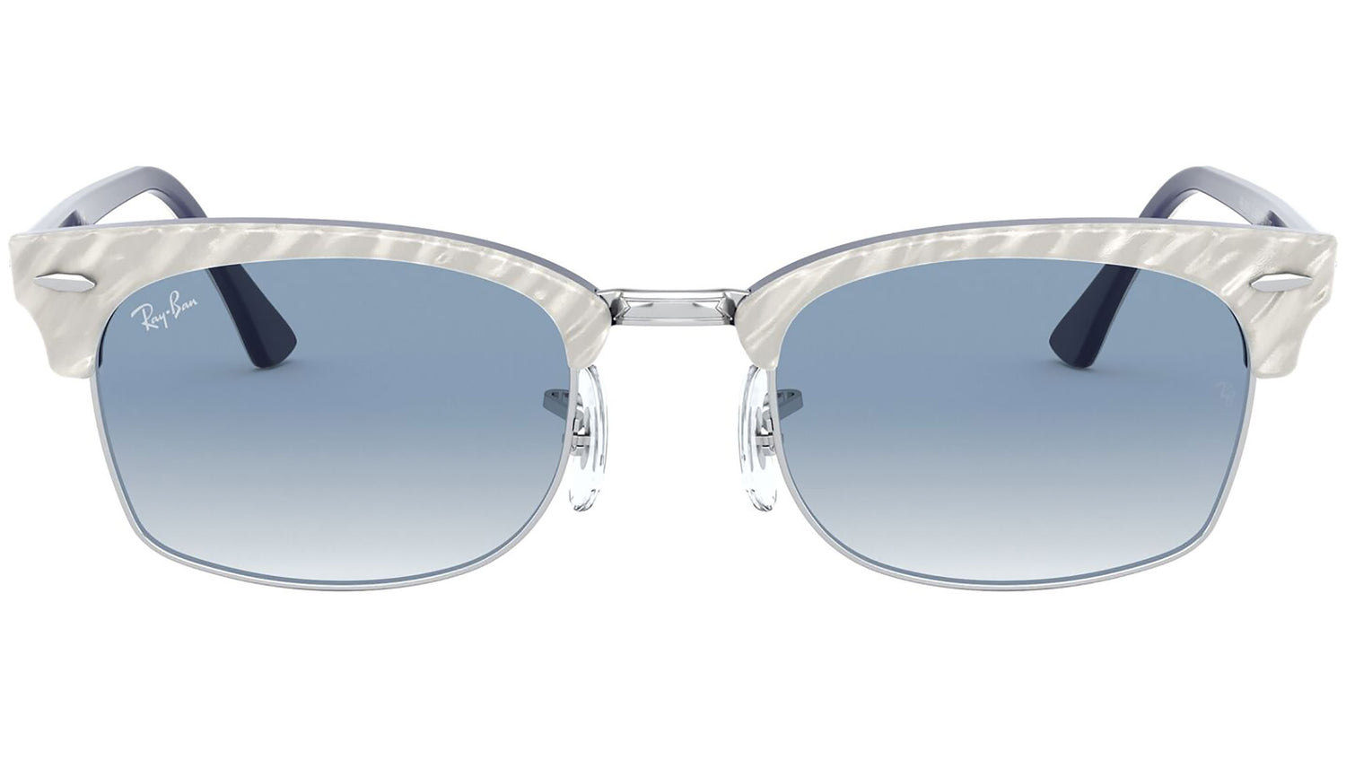 Clubmaster Square RB3916 13113F light grey wrinkled on blue