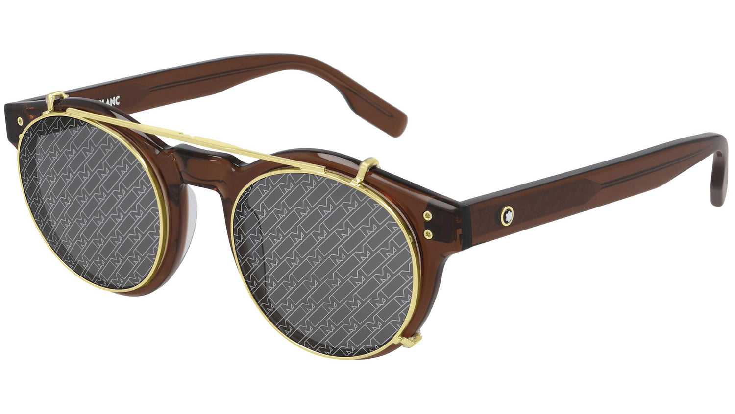 MB0123S 004 transparent brown and gold