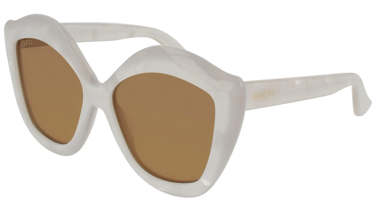 GG0117S shiny white and brown flash gun metal