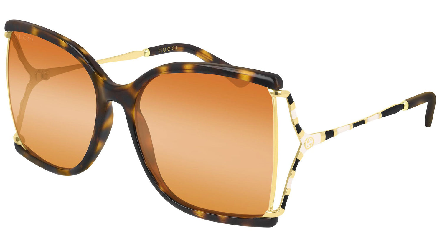GG0592S gold tortoise and triple orange/yellow