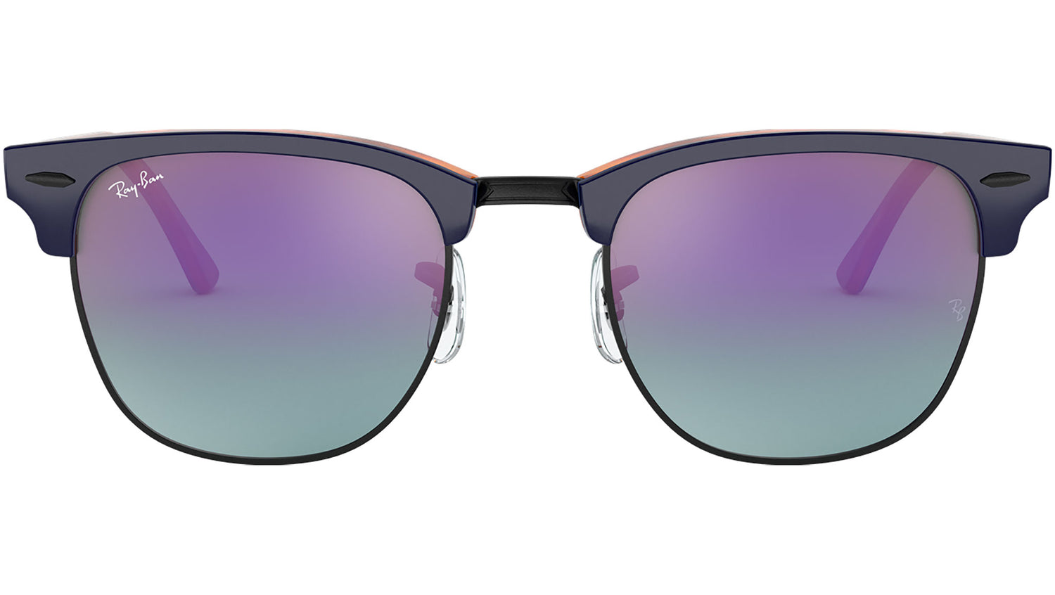 Clubmaster RB3016 1278T6 blue on red havana