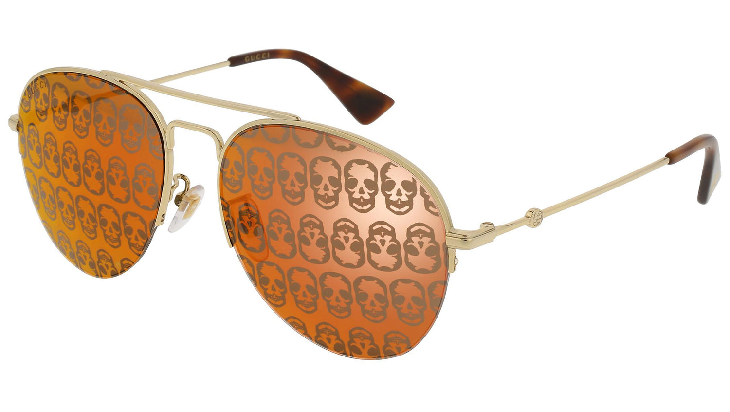 GG0107S shiny gold and orange + skulls