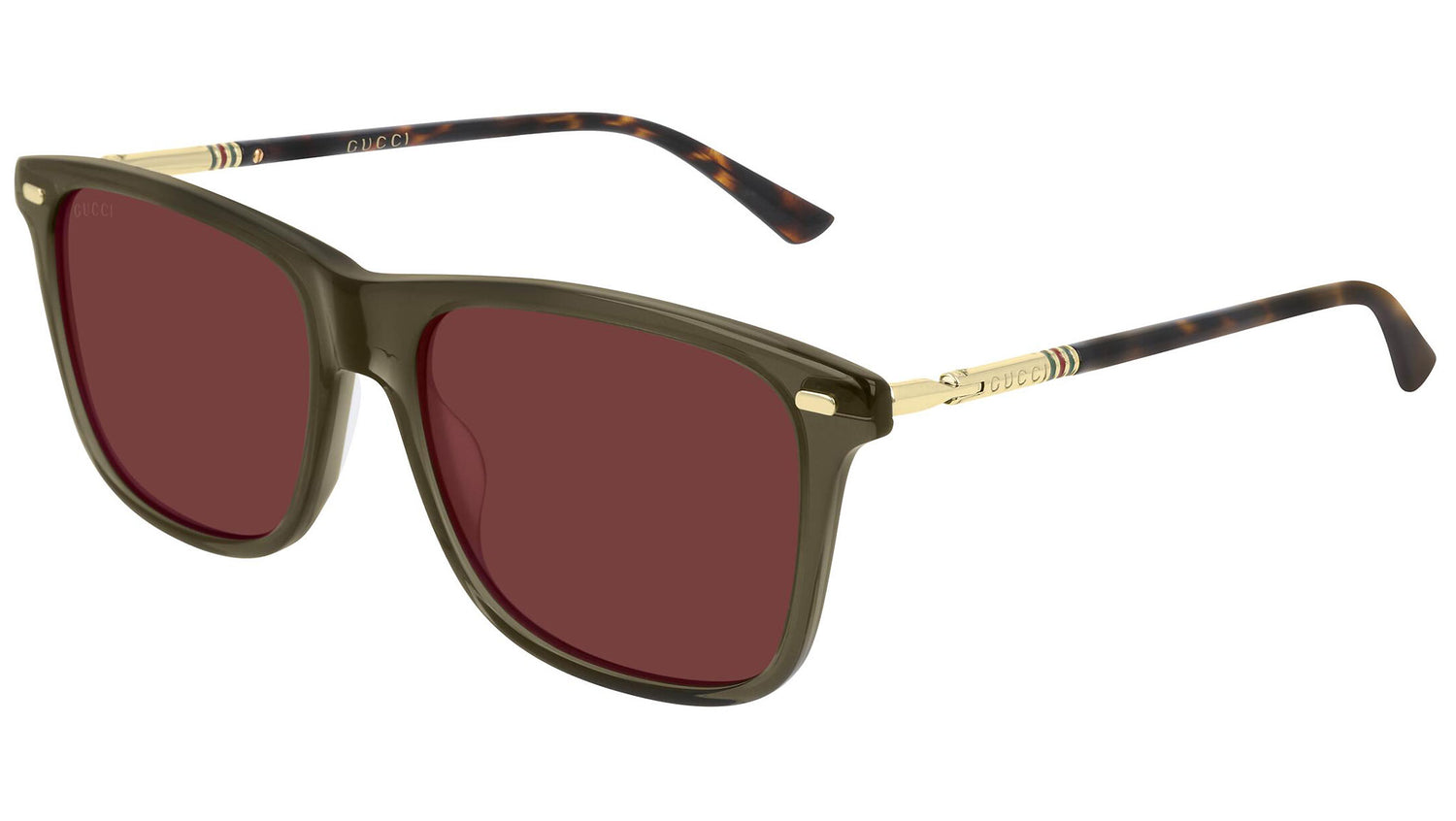 GG0518S transparent green and burgundy