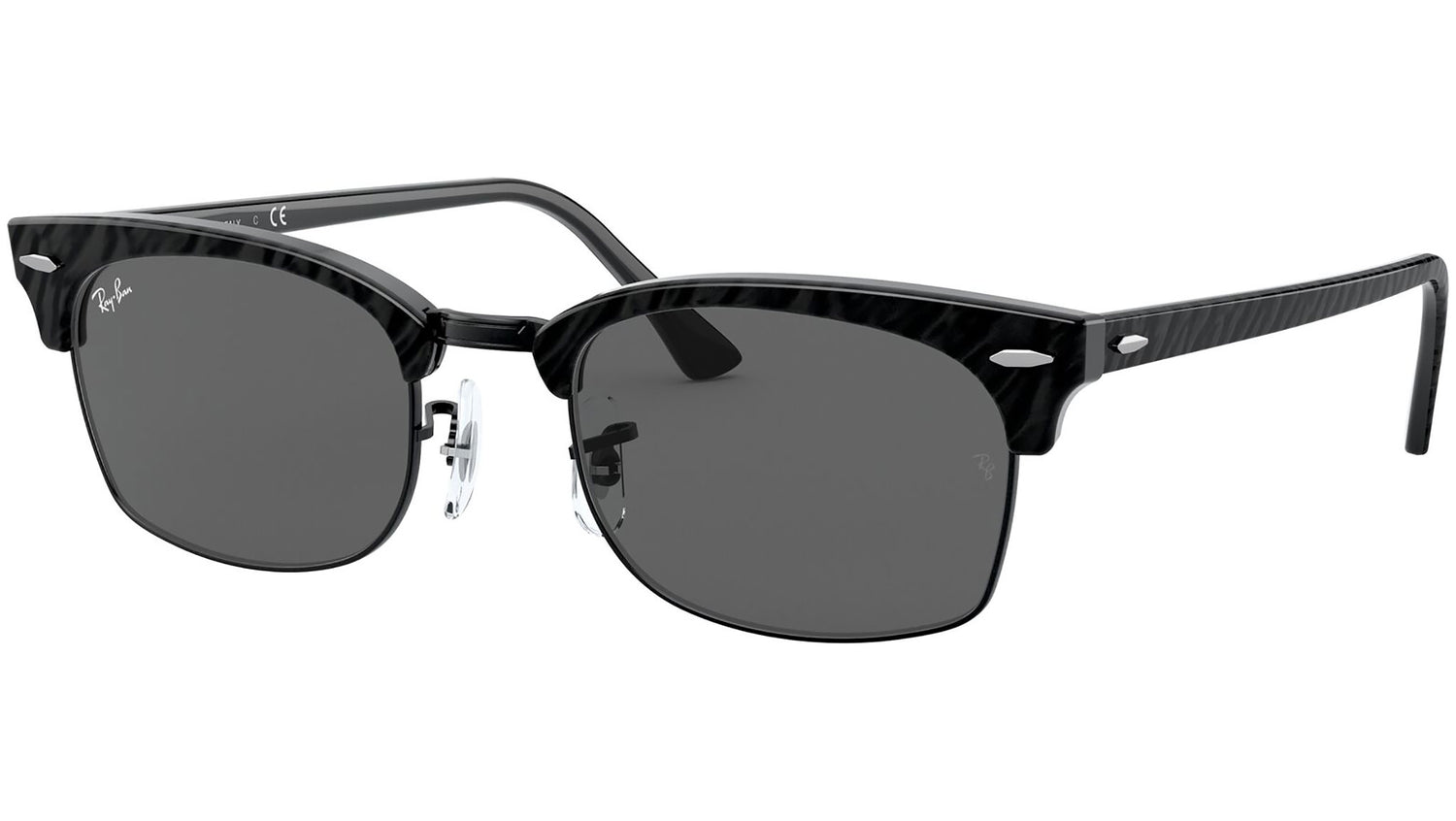 Clubmaster Square RB3916 1305B1 wrinkled black on black