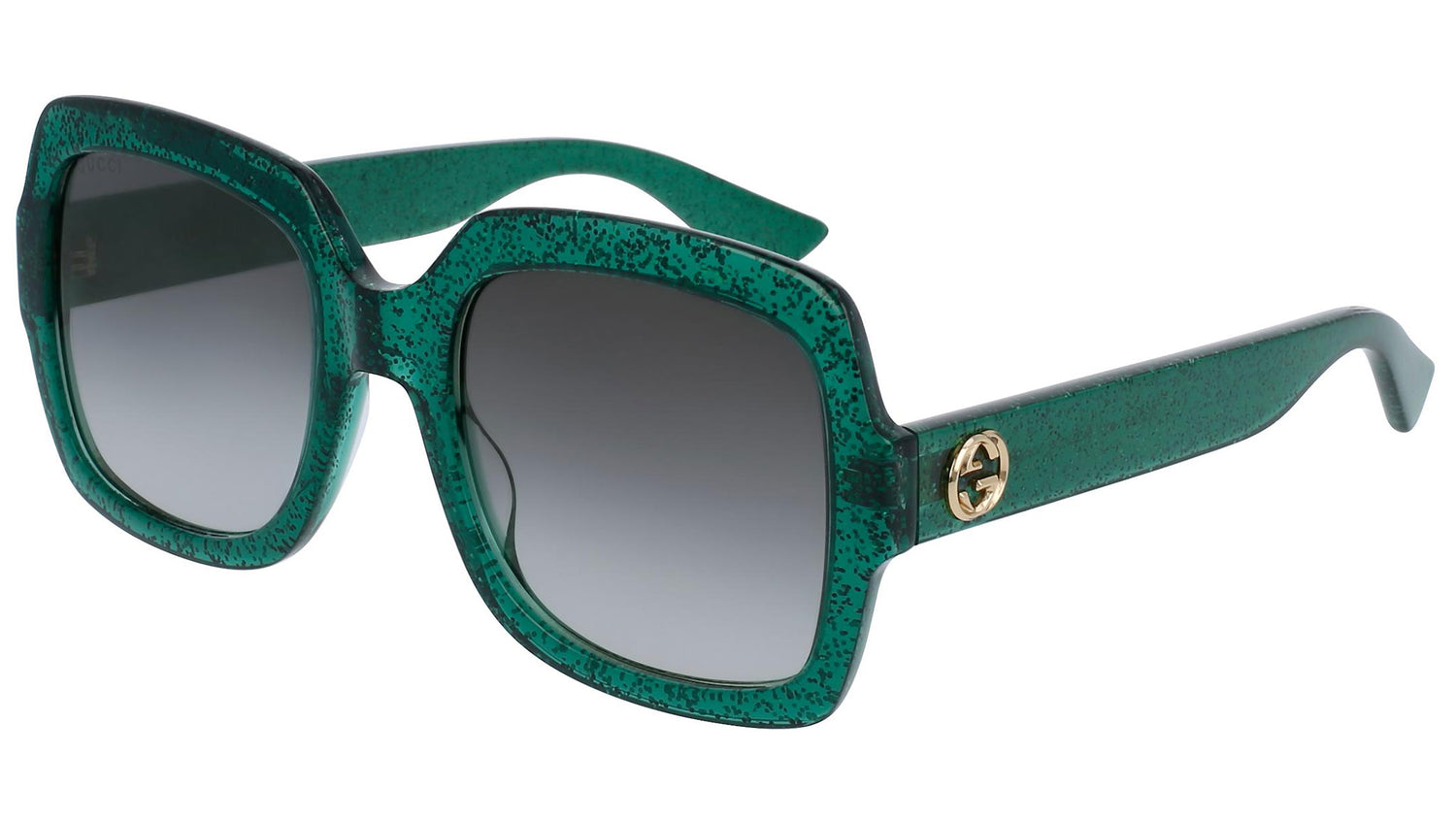 GG0036S glitter green and shaded grey