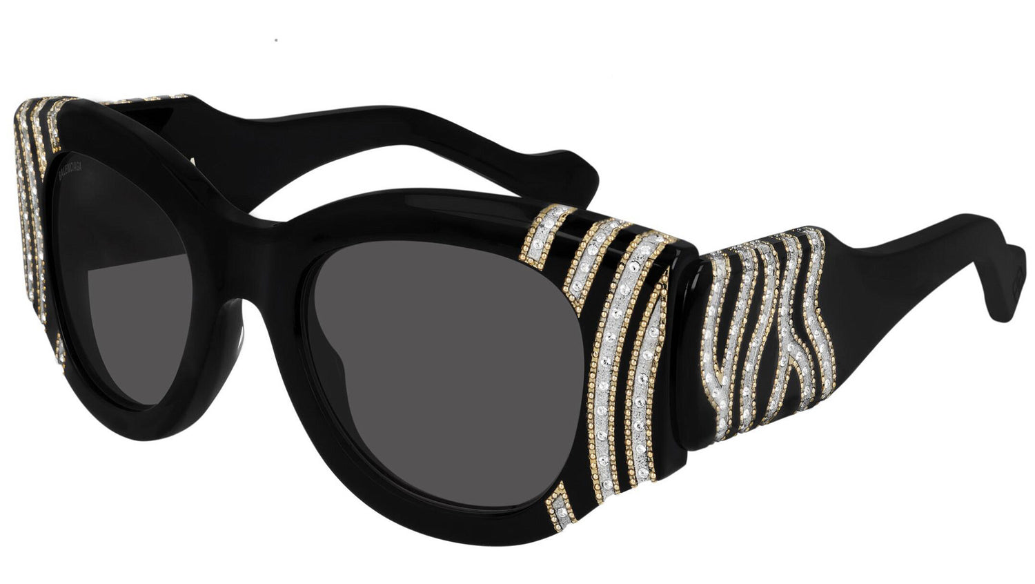 BB0070S 005 shiny black strass crystal