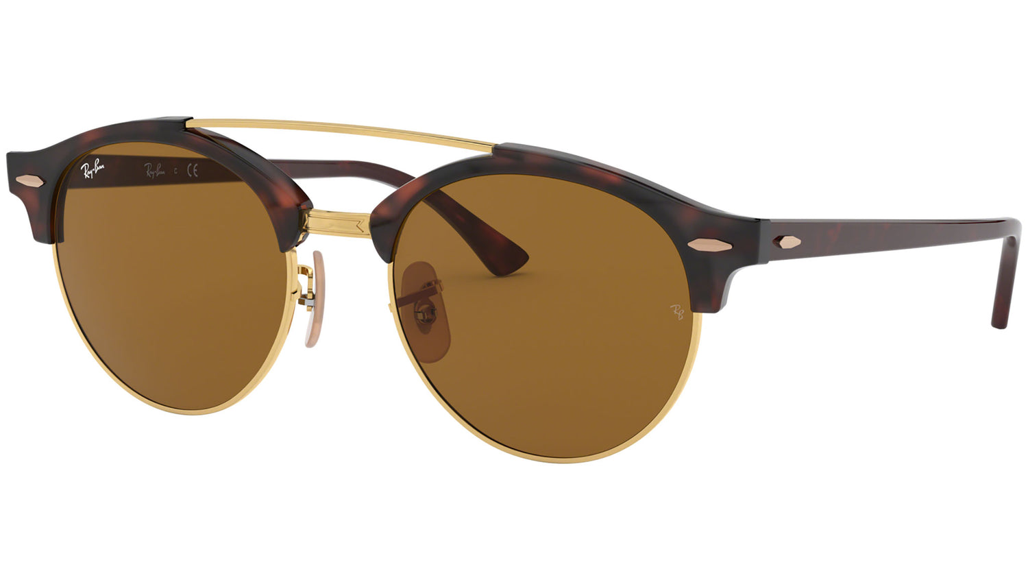 Clubround Double Bridge RB4346 shiny red havana