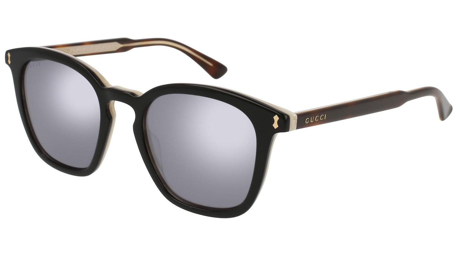 GG0125S beige black and grey flash silver