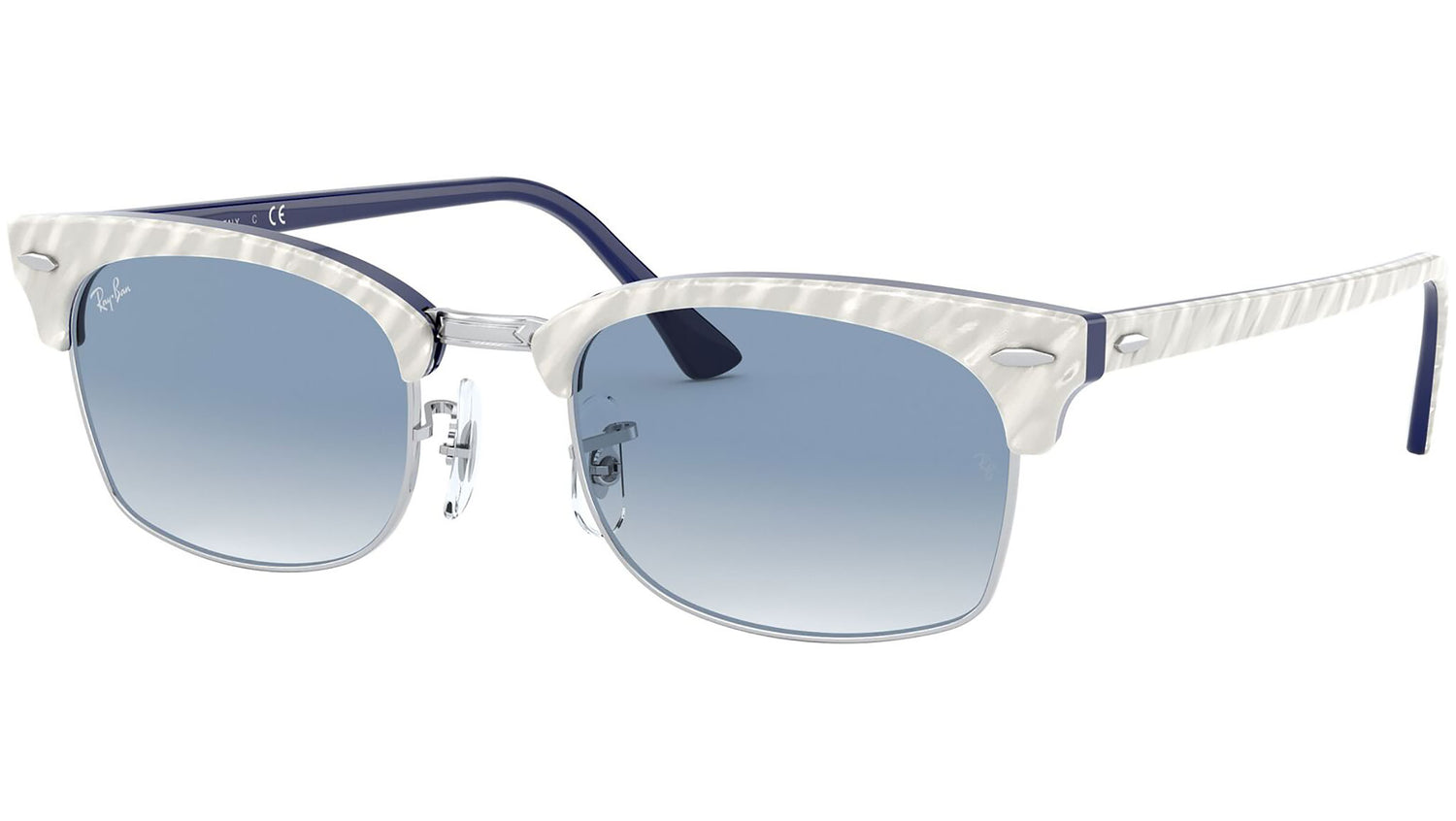 Clubmaster Square RB3916 13113F light grey wrinkled on blue