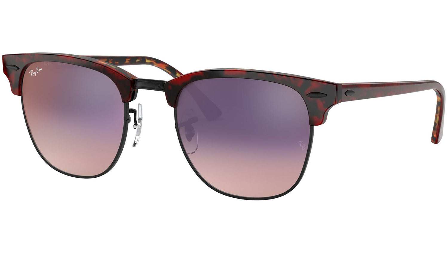 Clubmaster RB3016 12753B transparent red on havana